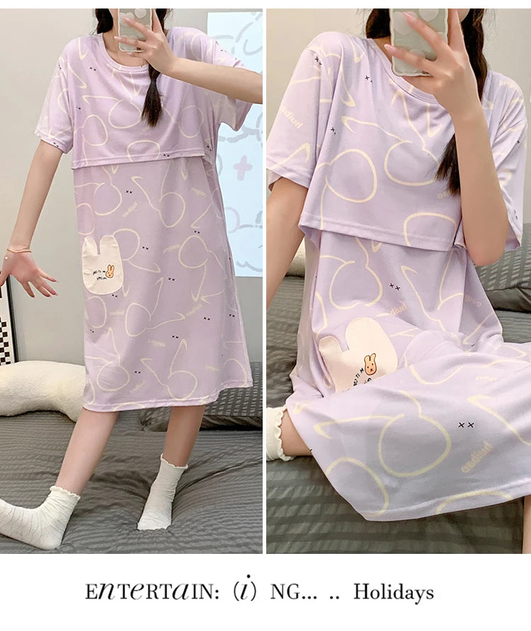 Korean Style Maternity Nursing Nightgown ATHLEXES