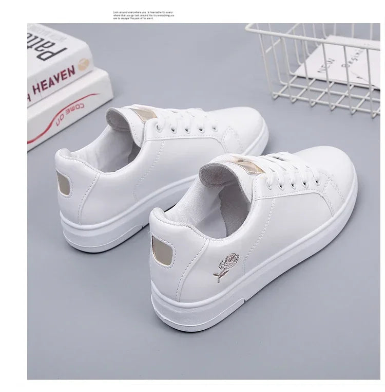 Embroidered Floral Womenâ??s Casual Lace-Up Sneakers 2024 ATHLEXES