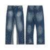 Retro Spliced Denim Trousers for Trendy Couples ATHLEXES