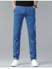 Light Blue Casual Denim Straight Fit Trousers ATHLEXES