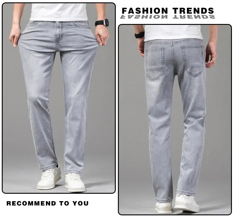 Stylish Gray Soft Fit Men's Summer Jeans ATHLEXES