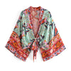 Happie Queens Boho Floral Kimono Bikini Cover-up ATHLEXES