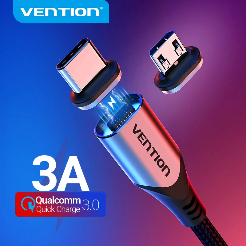 Vention 3A Magnetic USB Charge Cable for All Devices ATHLEXES