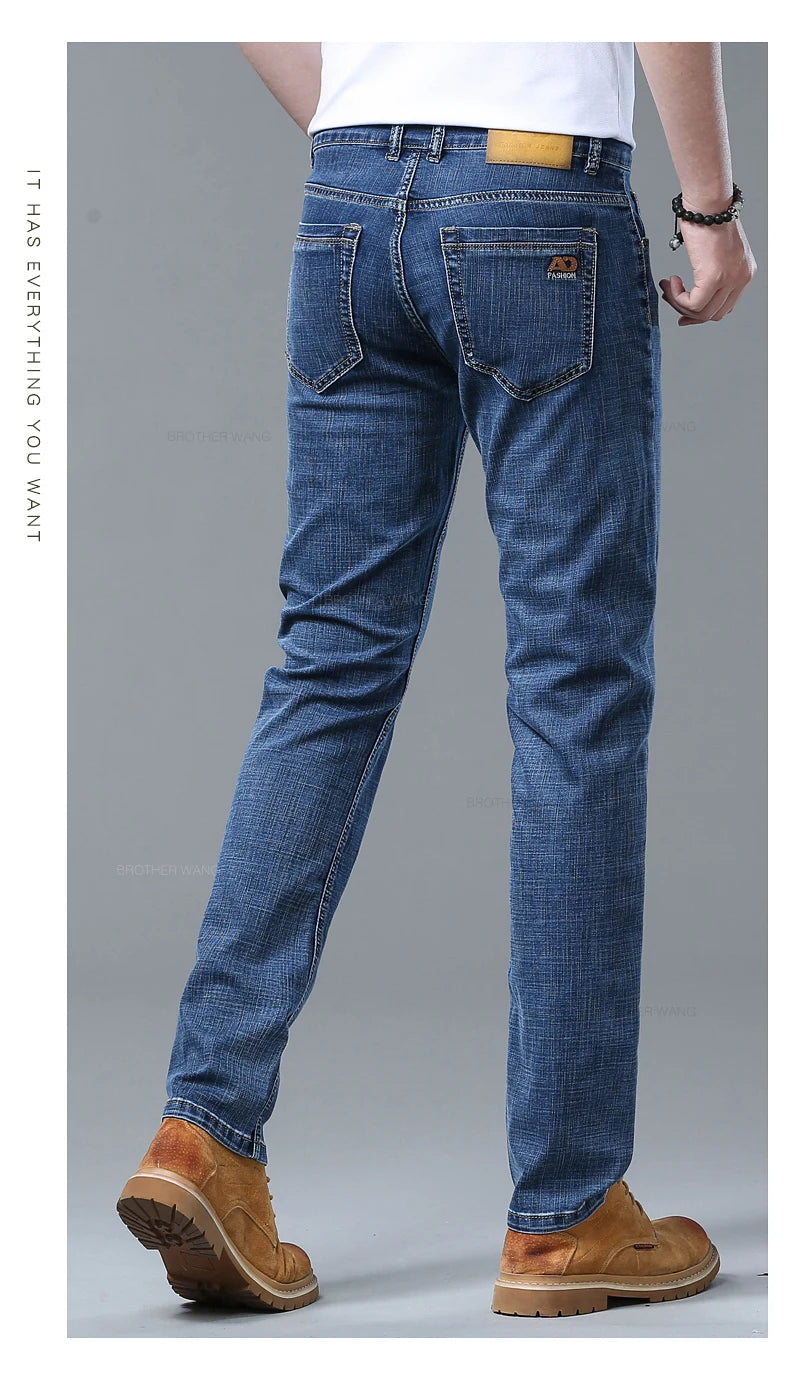 Light Blue Slim Fit Stretch Jeans for Men ATHLEXES