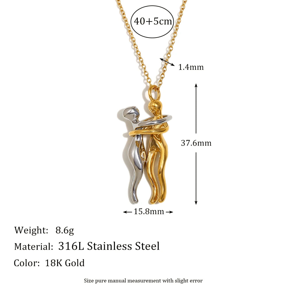 E.B.belle People Hug Pendant Necklace in Gold ATHLEXES