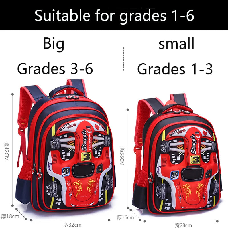 3D Waterproof Kids Car Backpack for School ATHLEXES