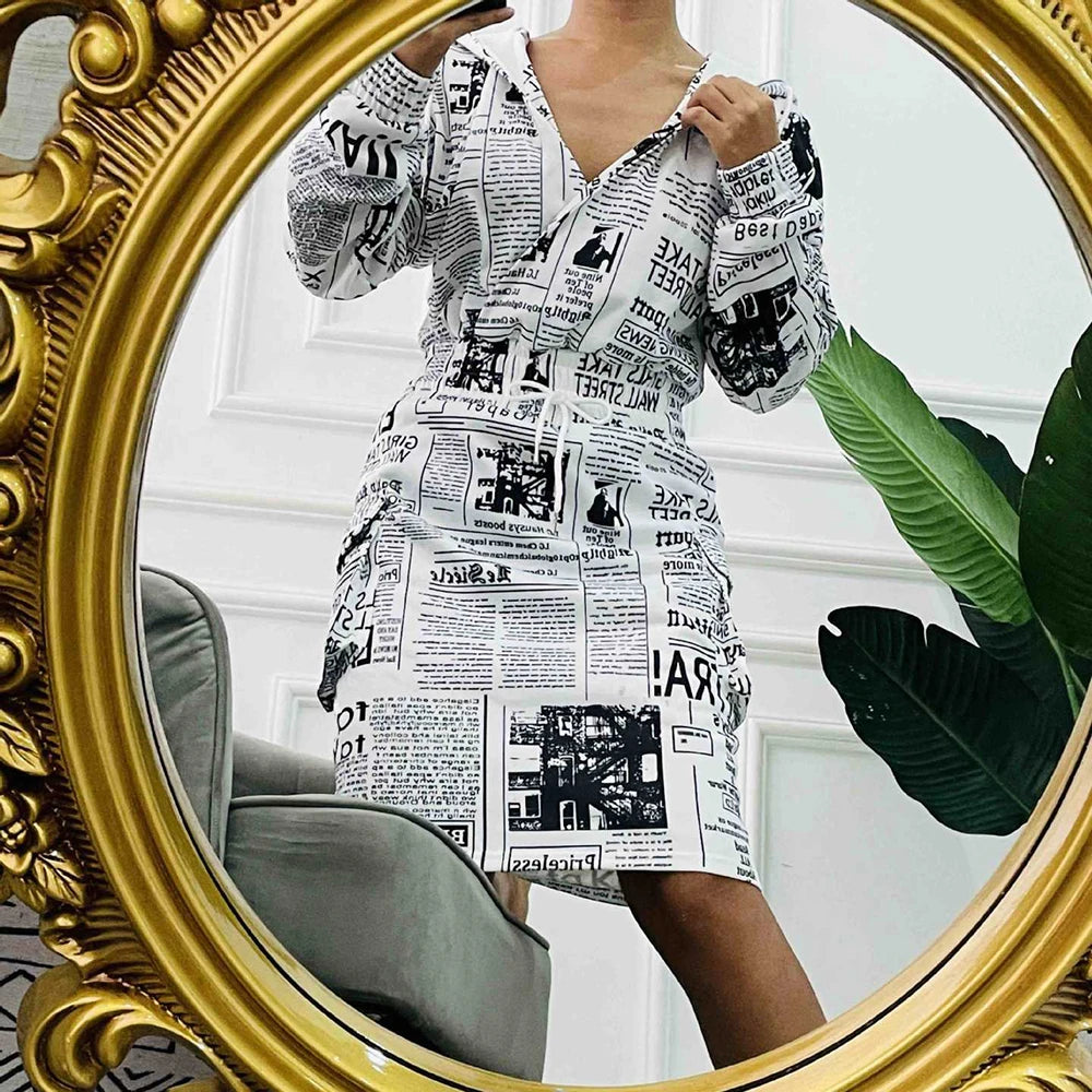 Plaid Hoodie Dress with Drawstring Detail ATHLEXES