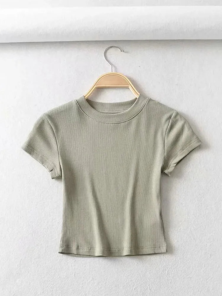 Summer Sexy O-neck Crop Top for Women ATHLEXES