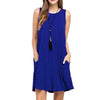 Elegant Summer Sleeveless Beach Dress with Pockets ATHLEXES