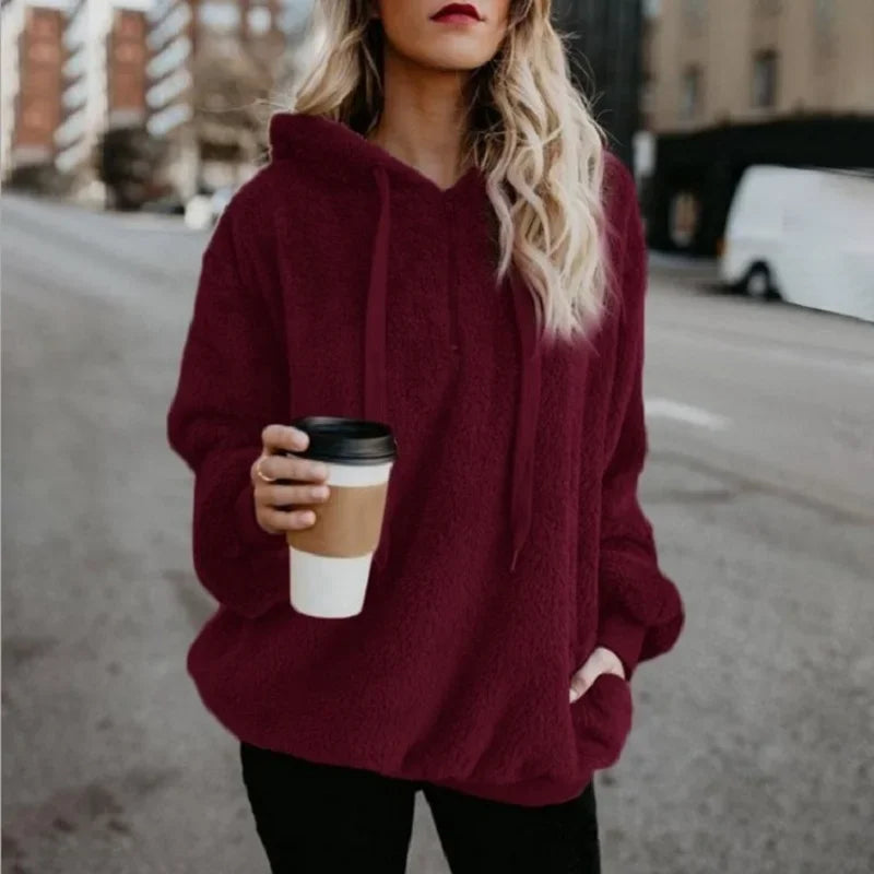 Chic Monochrome Hooded Sweater for Women ATHLEXES