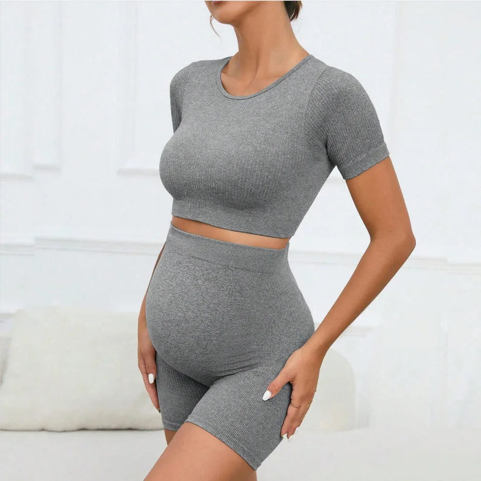 Maternity Comfort Seamless Crop Top and Legging Set ATHLEXES