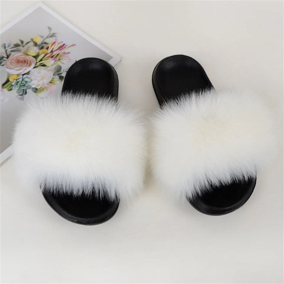 Luxury Faux Fur Slides for Women - Summer Comfort ATHLEXES
