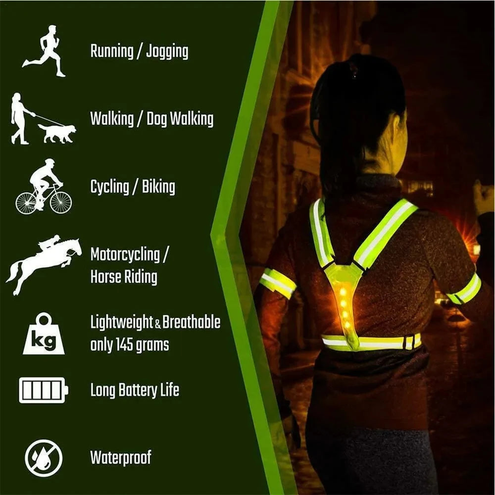 Cycling Illuminated Safety Vest for Night Visibility ATHLEXES