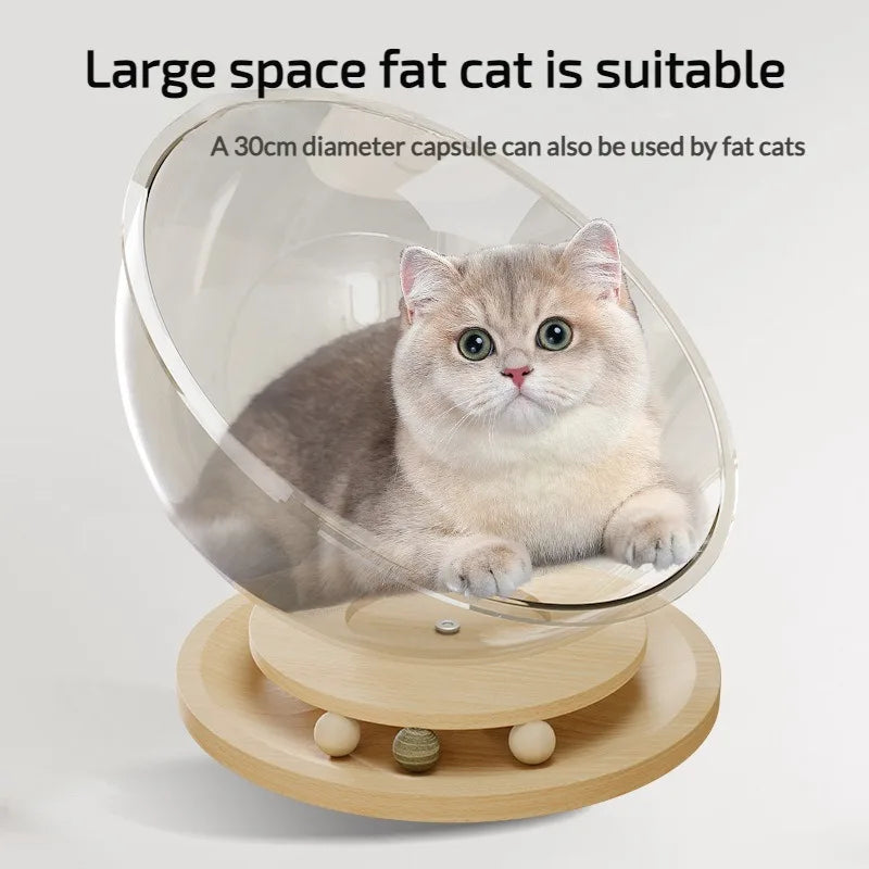 Space Capsule Cat Bed All Seasons Universal Kitten Nest Cat Furniture Pet Accessories for Kitty Cat Hammock Cat House Easy Clean ATHLEXES