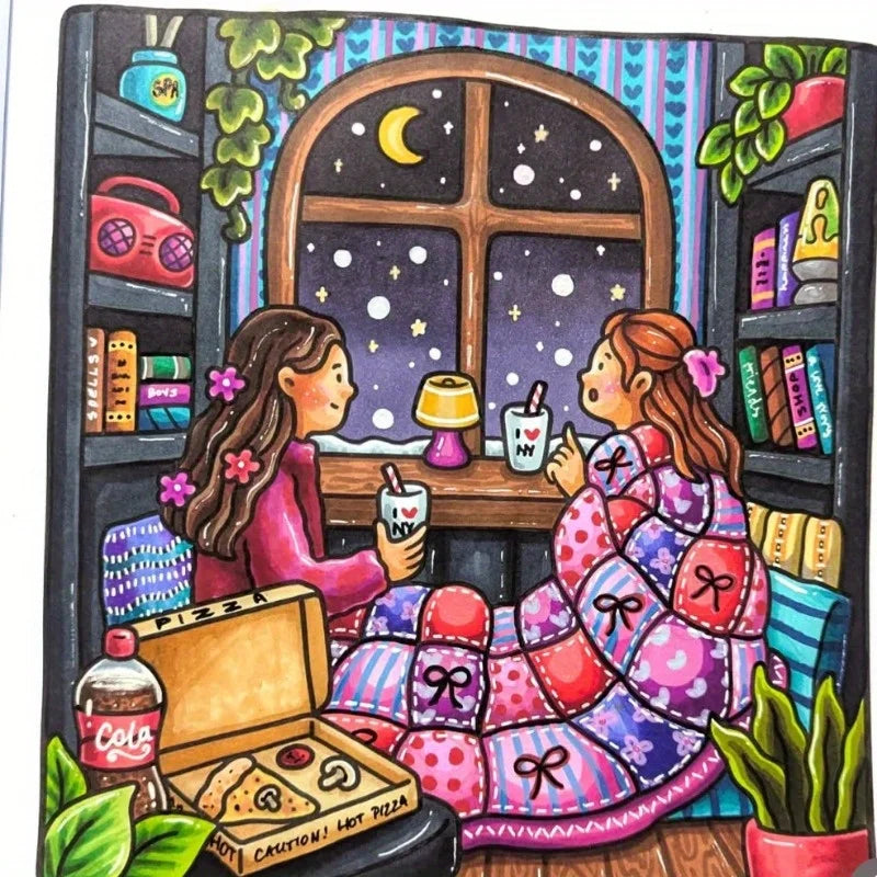 Cozy Moments Relaxation Coloring Book Set ATHLEXES