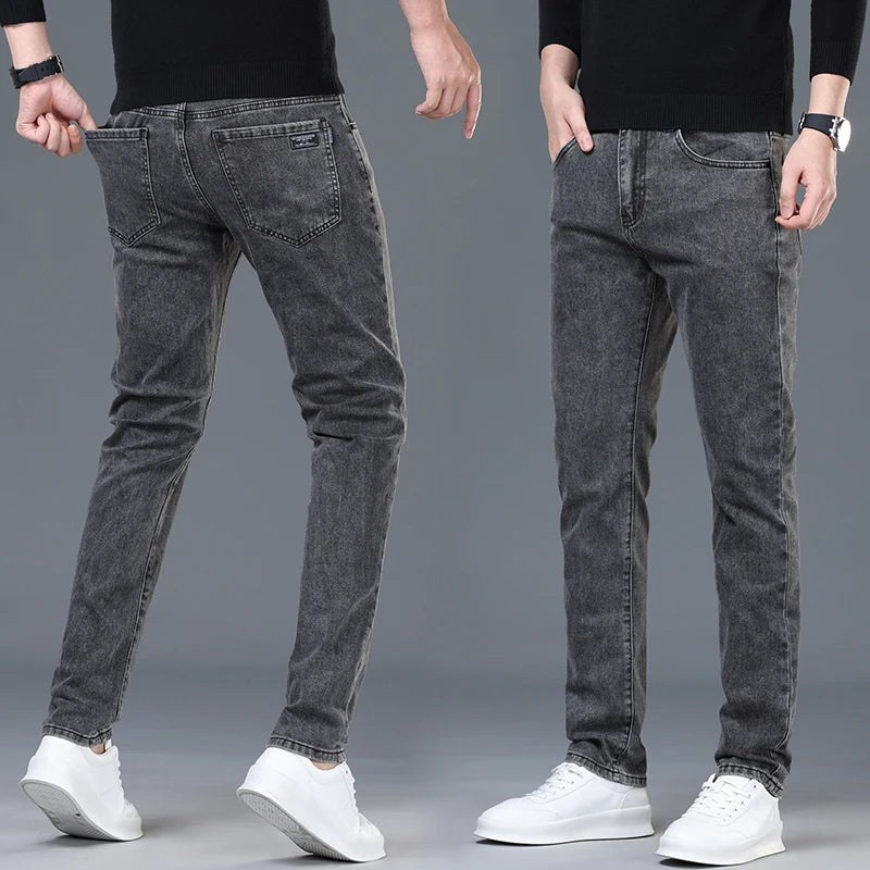 Korean Slim Fit Men's Denim Jeans ATHLEXES