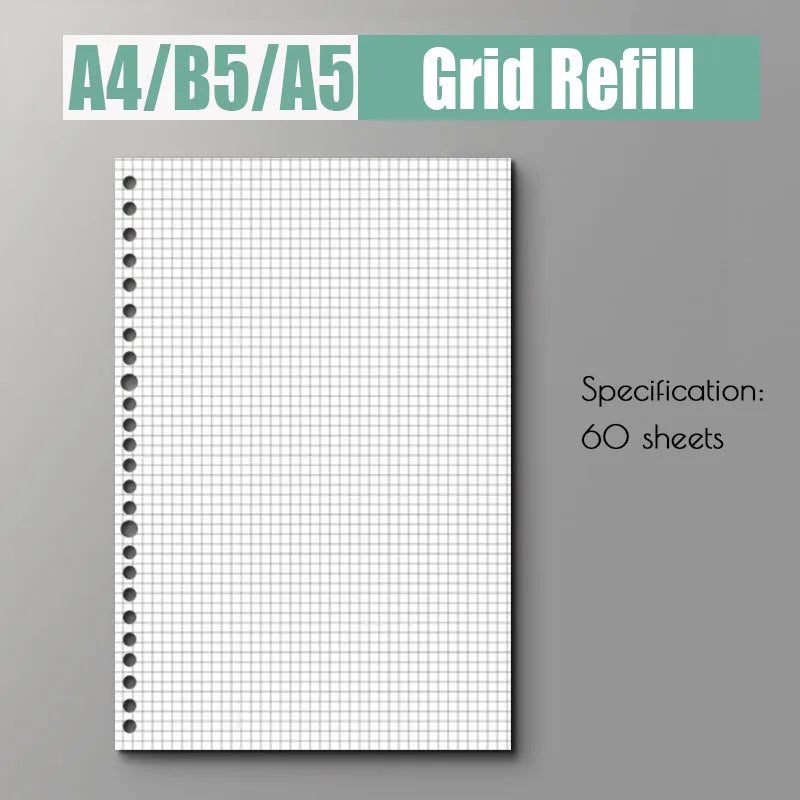 Refillable A4 A5 B5 Spiral Loose Leaf Notebook ATHLEXES