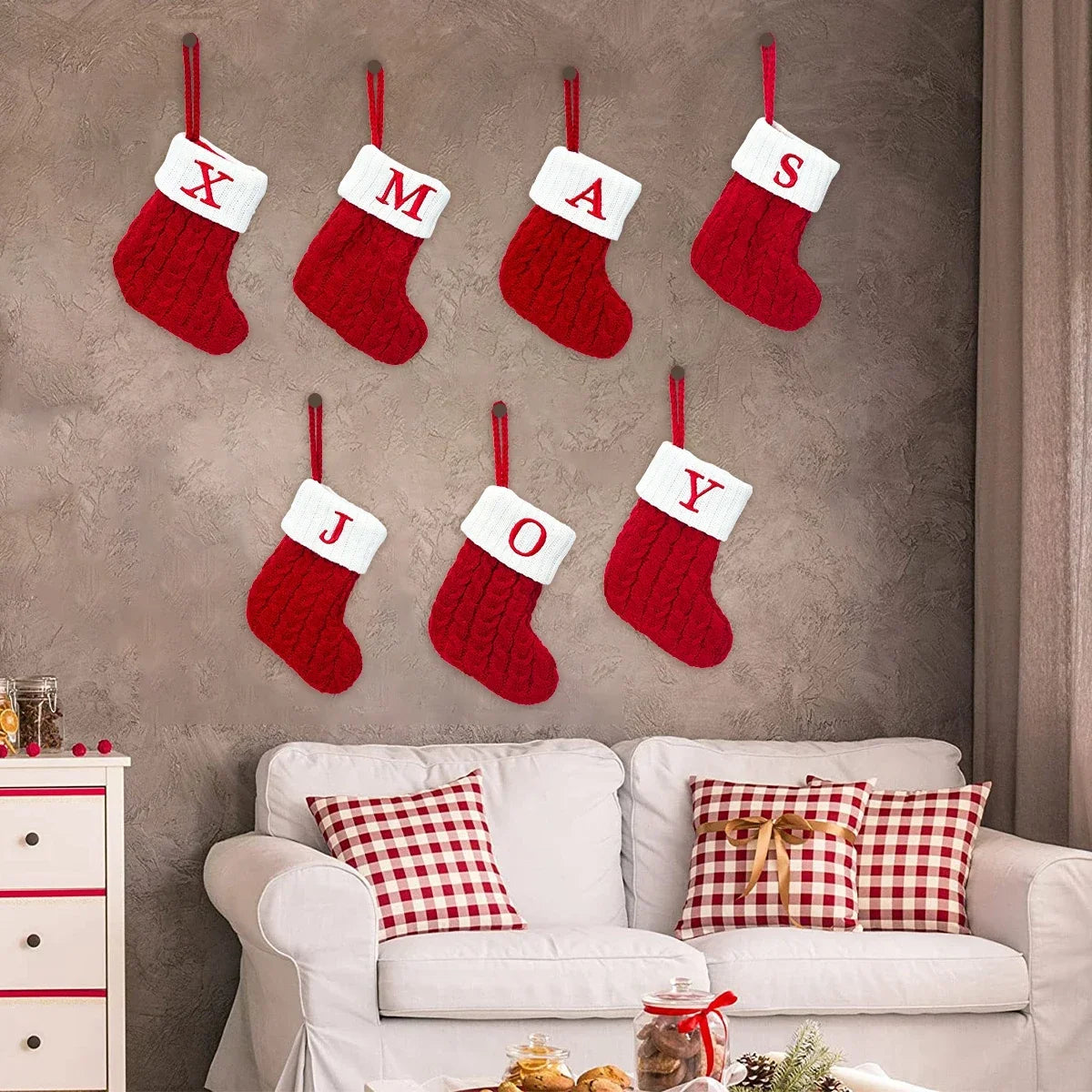 Festive Knitted Christmas Letter Stockings 2024 ATHLEXES