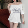 SummerStyle Chic Skew Collar T-Shirt for Women ATHLEXES