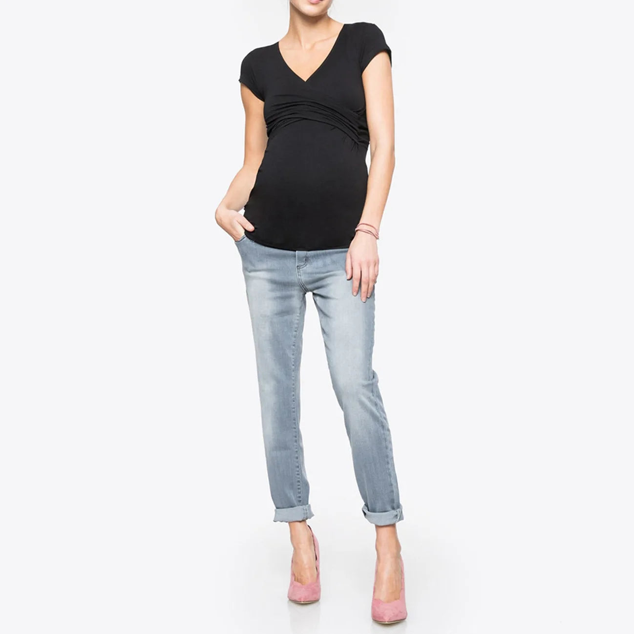 Chic Maternity Nursing Top - Sleeveless & Asymmetrical ATHLEXES