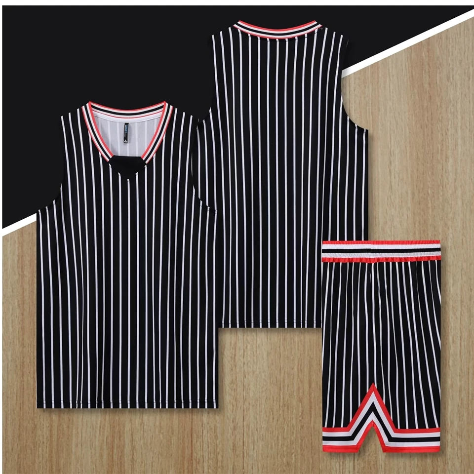 Custom Stripe Basketball Jersey Set for All Ages ATHLEXES