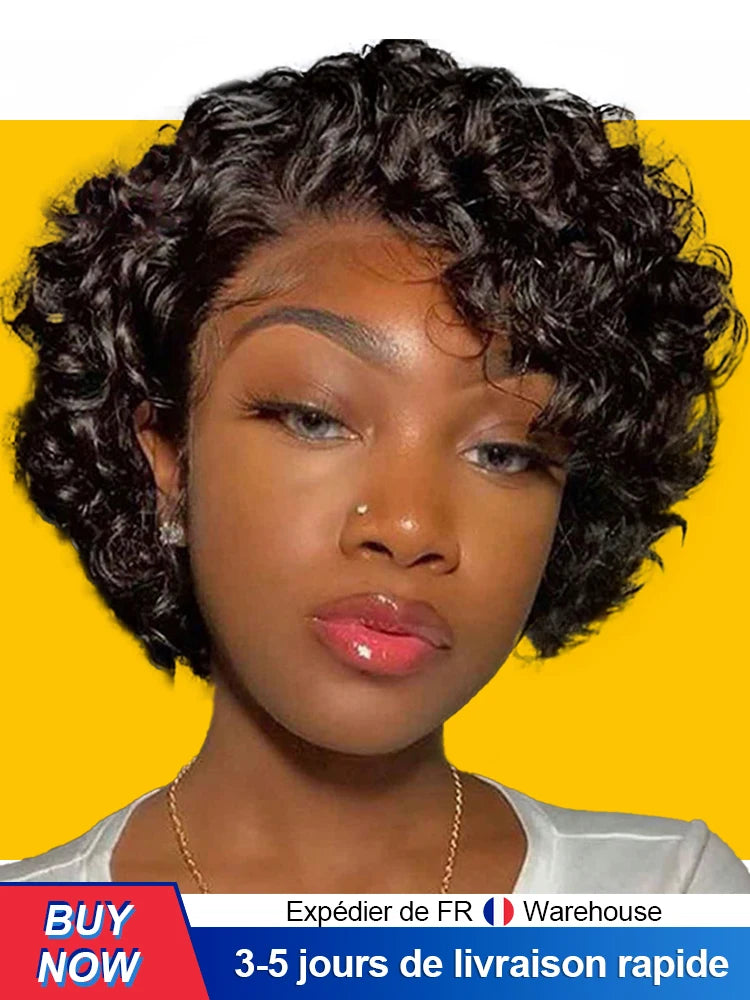 Bouncy Afro Pixie Cut Wig with Bangs ATHLEXES