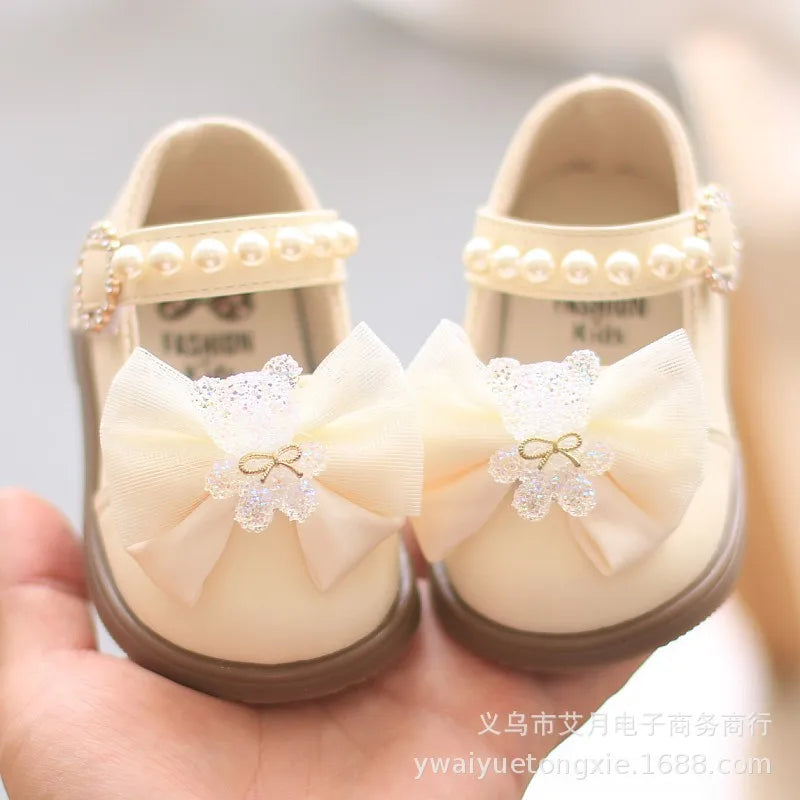 Princess Bow Leather Sneakers for Tiny Trendsetters ATHLEXES