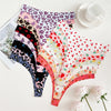 FINETOO 4Pcs Ultra Soft Leopard Print Thongs Comfort Lingerie ATHLEXES