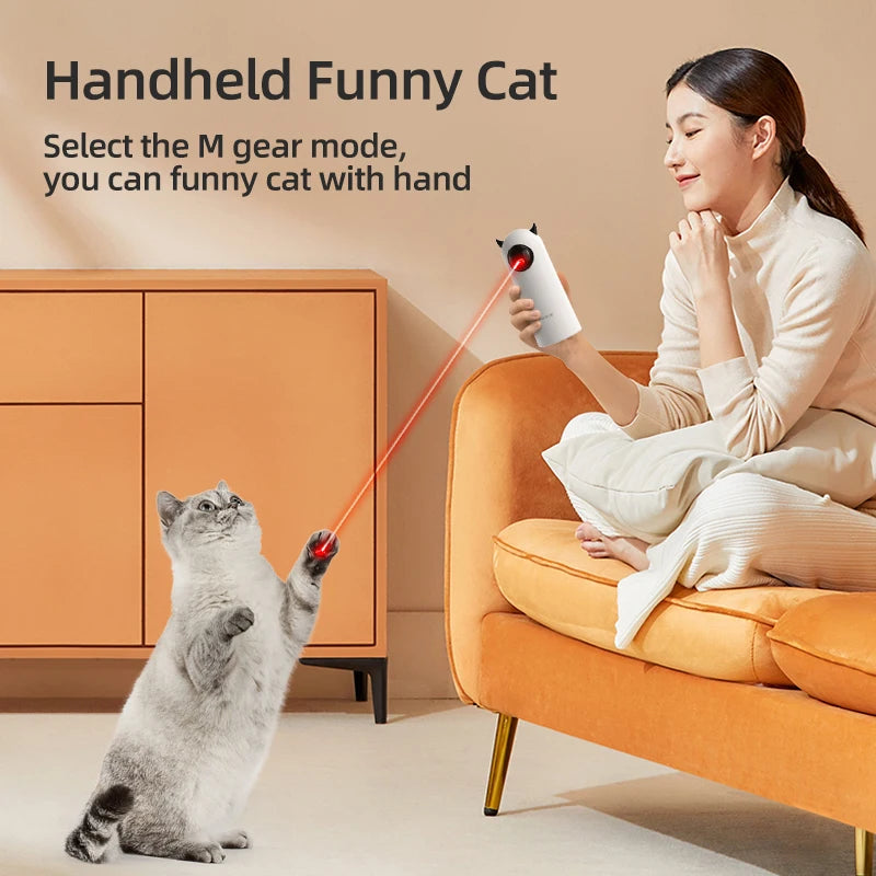 ROJECO Automatic Cat Toys Interactive Smart Teasing Pet LED Laser Indoor Cat Toy Accessories Handheld Electronic Cat Toy For Dog ATHLEXES