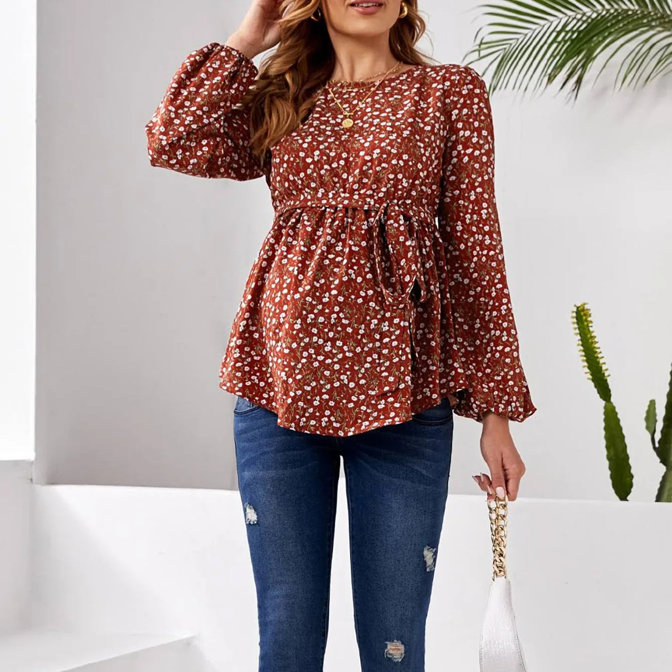 Autumn Chic Maternity Polka Dot Shirt ATHLEXES