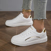 Chic Heighten Faux Leather Lace-Up Skate Sneakers ATHLEXES