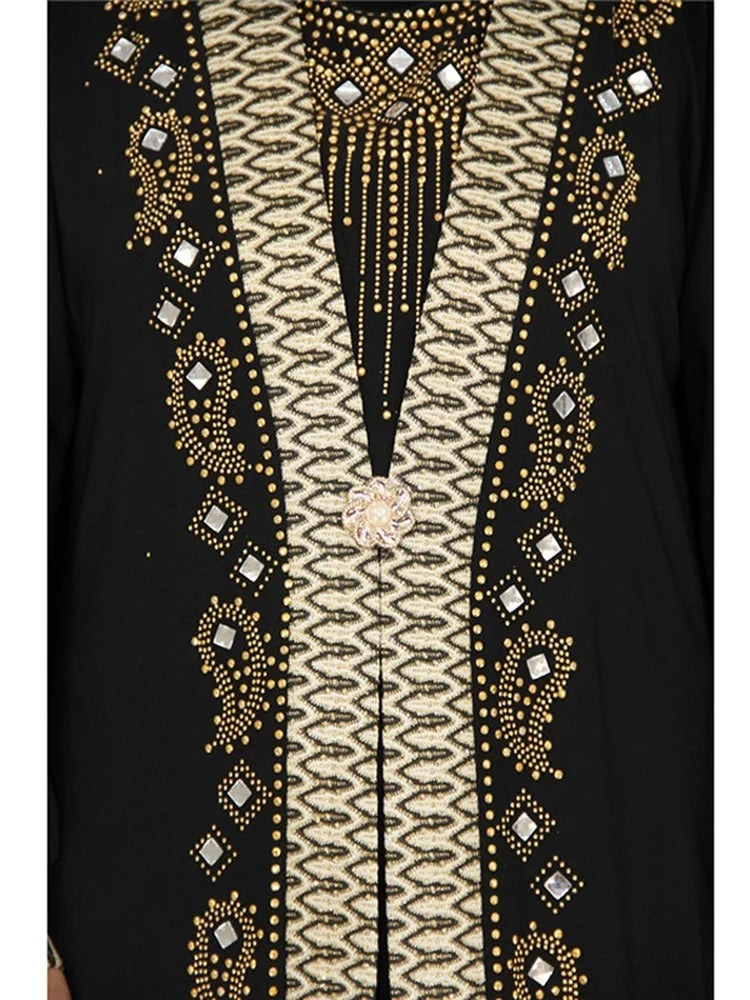 Elegant Sequin Beaded Muslim Abaya Dress ATHLEXES