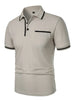 Luxe Lapel Solid Color Men's Short Sleeve Polo ATHLEXES