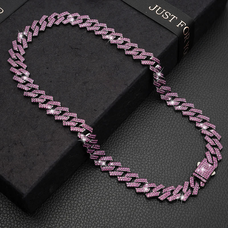 15MM Rhombus Diamond Cuban Collar for Stylish Pet Walks ATHLEXES
