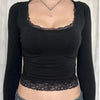 Lace Trim Slim Fit Crop Top for Summer Style ATHLEXES