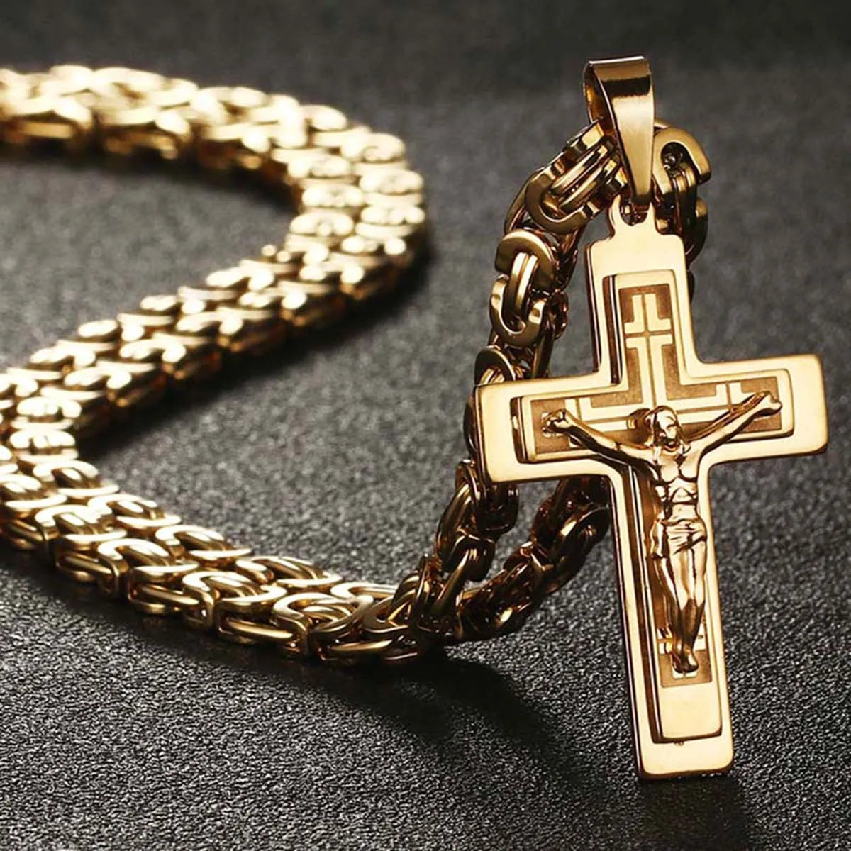 Divine Faith Stainless Steel Jesus Cross Necklace ATHLEXES