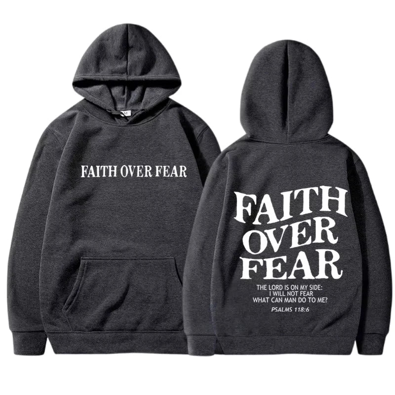 Faith Over Fear Inspirational Graphic Hoodie ATHLEXES