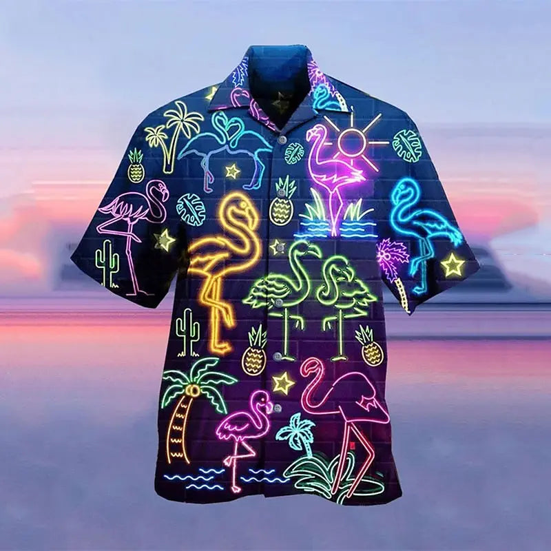 Hawaiian 3D Printed Short-Sleeve Shirt ATHLEXES