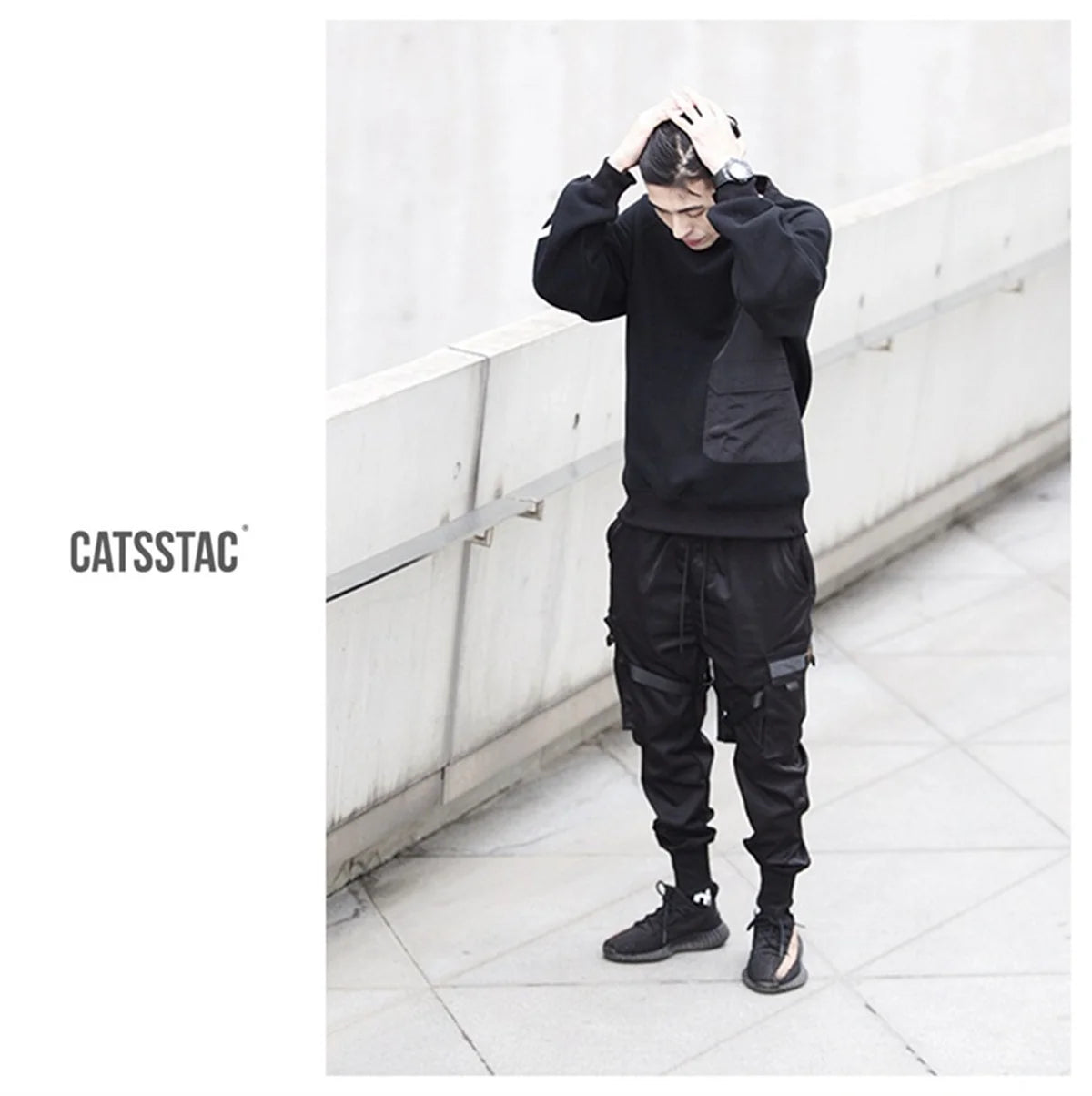 Urban Vibe Black Cargo Pants for Stylish Males ATHLEXES