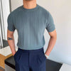 Korean Business Casual Summer Knit T-Shirt for Men ATHLEXES
