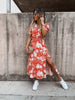 Elegant Floral V Neck Maxi Dress for Women ATHLEXES