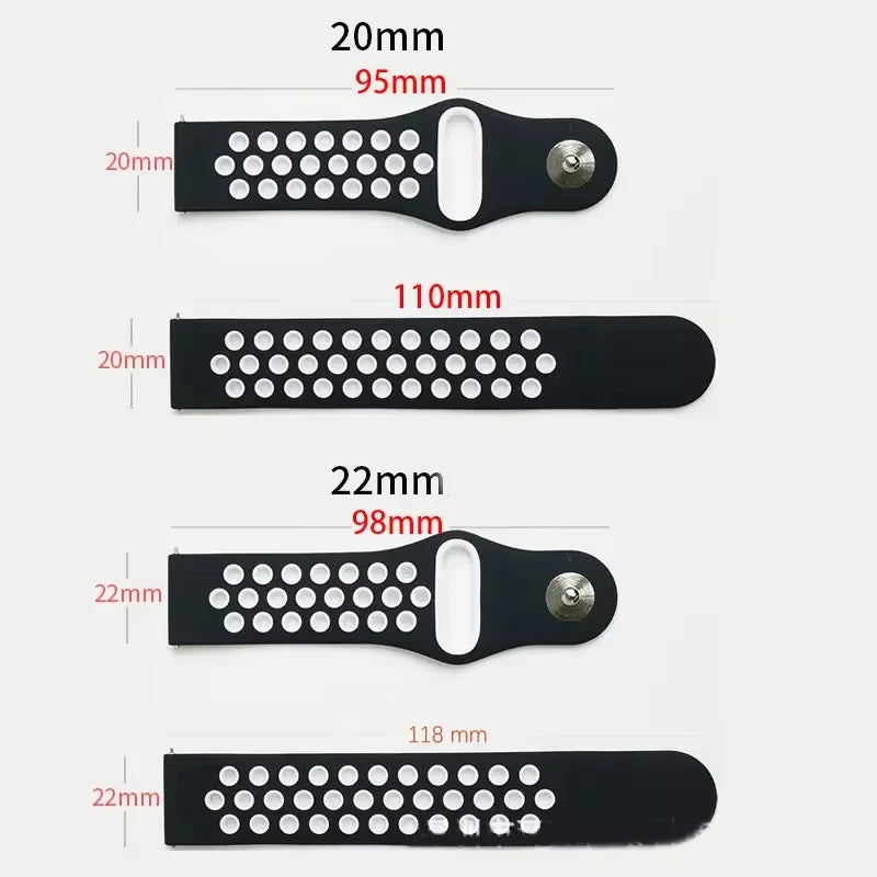 Amazfit GTS/GTR 20mm/22mm Silicone Sport Band ATHLEXES