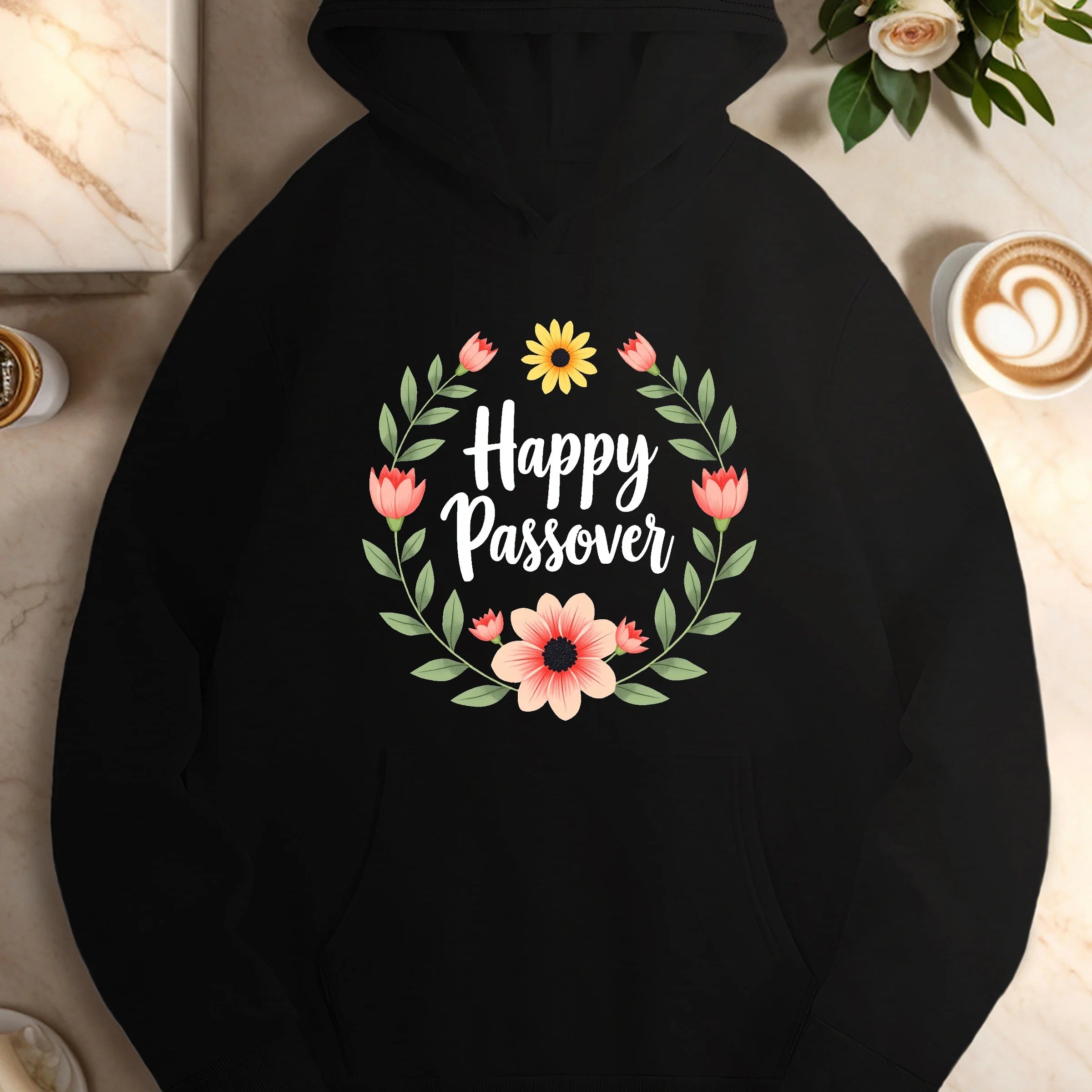 Floral Wreath Casual Hoodie for Women ATHLEXES