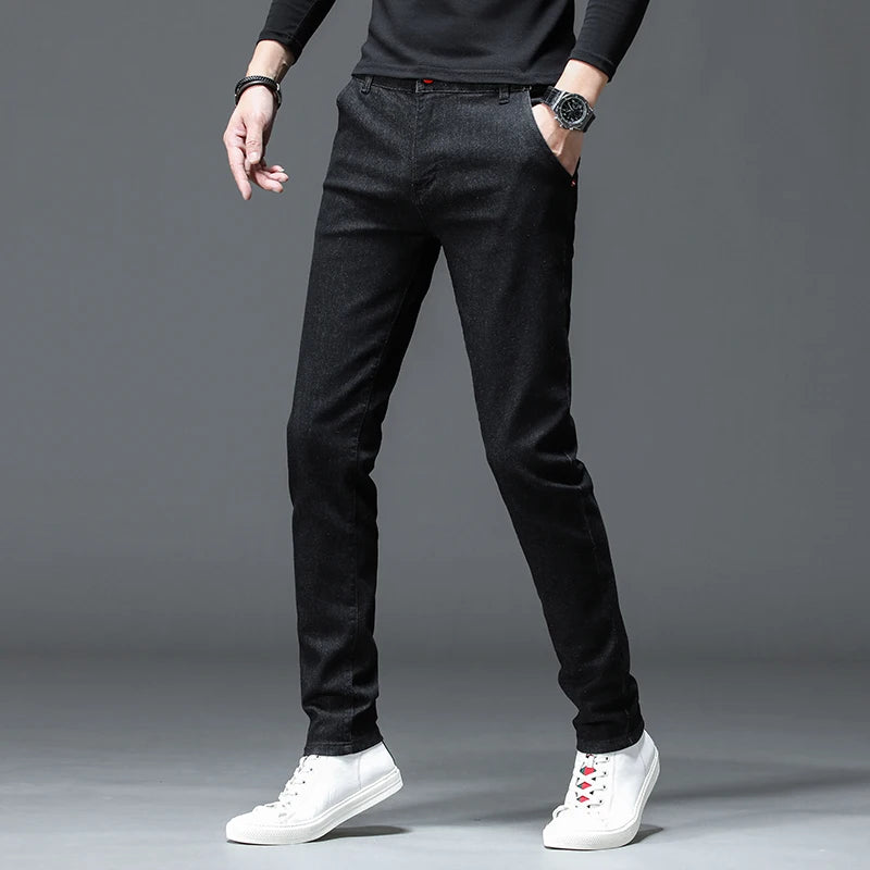 Classic Slim Stretch Black & Dark Gray Men's Jeans Trousers ATHLEXES