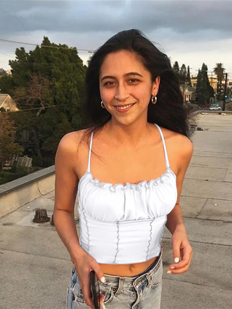 Chic Ruffle Crop Top for Effortless Style ATHLEXES