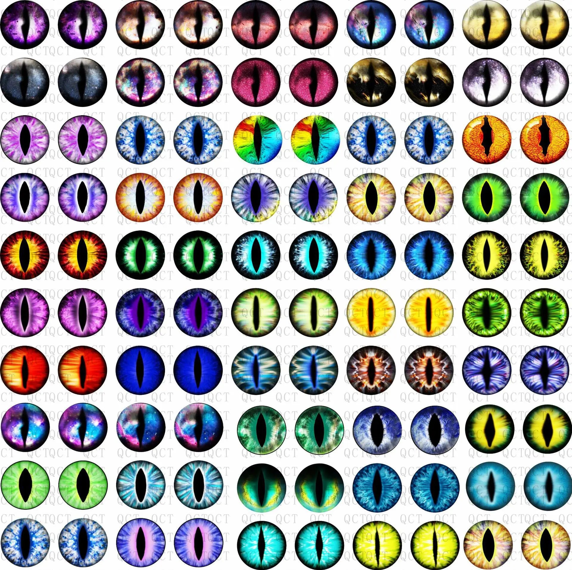 Dazzling Dragon Cat Eye Glass Cabochons - 50Pcs Set ATHLEXES