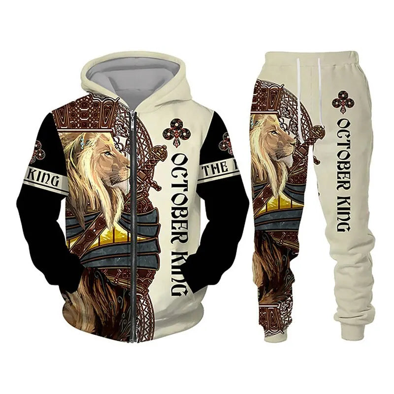 3D Lion Graphic Hoodie Tracksuit ATHLEXES