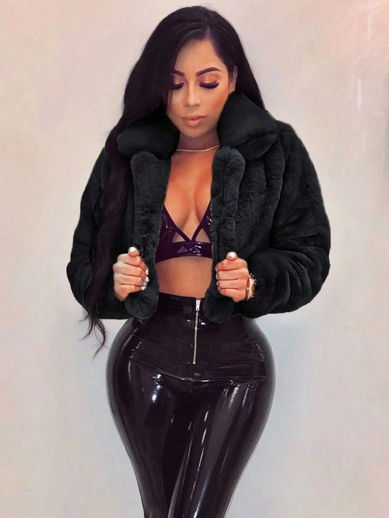 Velvet Luxe Faux Fur Cardigan Jacket ATHLEXES