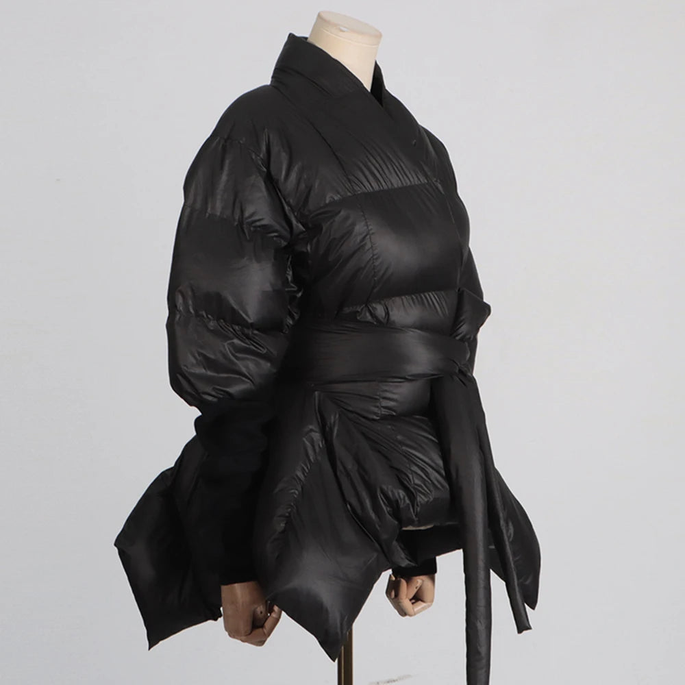 Chic Lace Up Cotton Tunic Coat for Women ATHLEXES