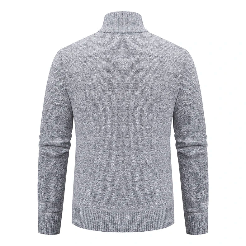 Velvet Warmth High Collar Cardigan for Men - Winter Knitwear ATHLEXES